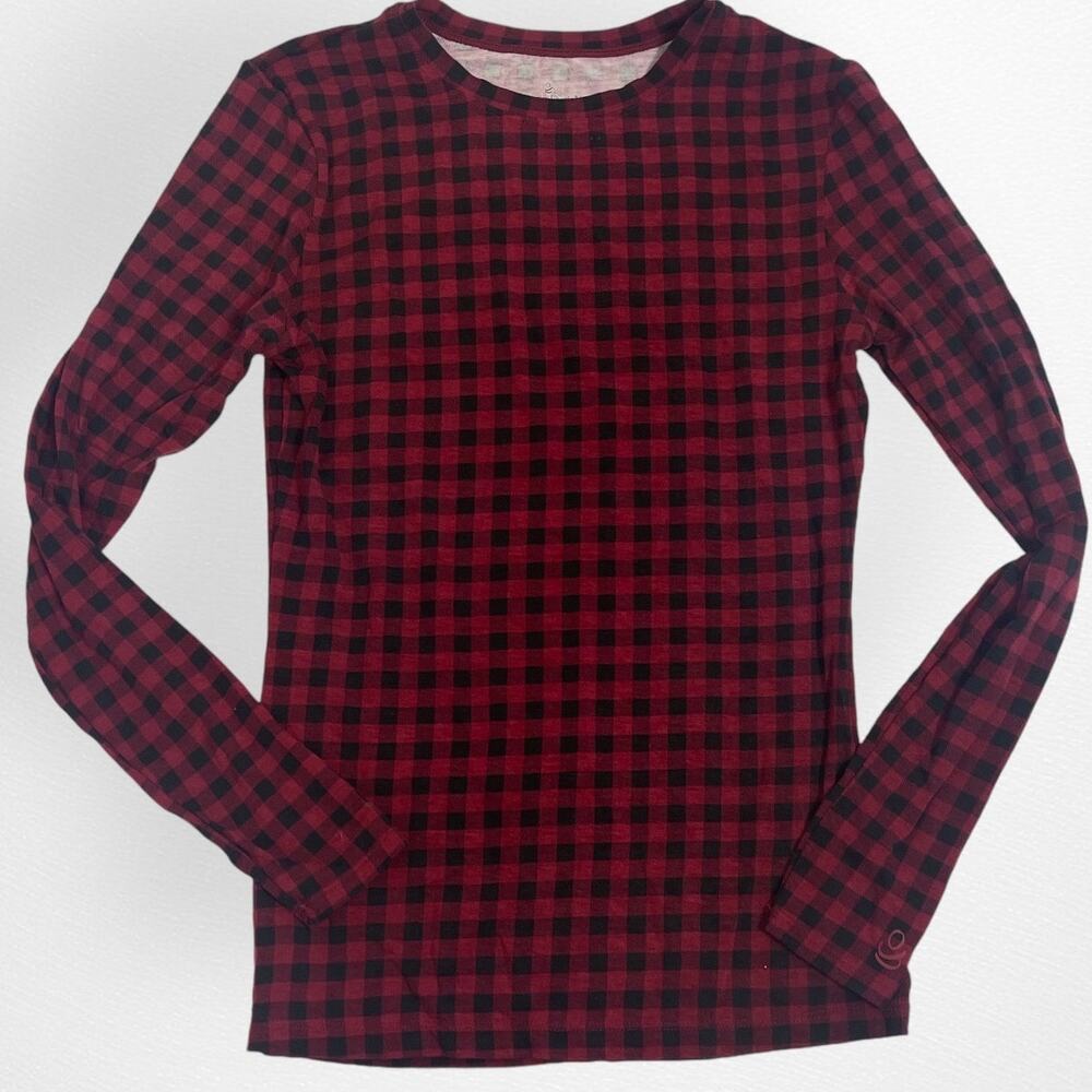 Cuddl Duds‎ Women's XS Plaid Softwear Loungewear Pajama Top Long Sleeve